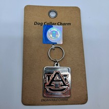 NCAA Auburn Tigers Dog Collar Charm Engravable Key Ring Sliver Orange - $11.88