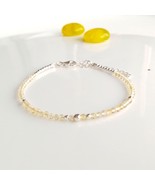 Gemstone citrine bracelet,925 sterling silver beaded bracelet,yellow bra... - £23.80 GBP