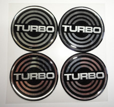 Vintage 80&#39;s 90&#39;s Automotive Wheel Center Cap Round Emblem Accent Trim TURBO 2.0 - £11.75 GBP