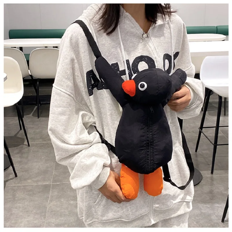 Backpack cartoon cute penguin plush toy soft stuffed animal shoulder bag for kids girls thumb200