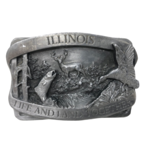 VTG Siskiyou Illinois Life and Land Together Wild Life Fish Deer Buckle ... - £31.61 GBP