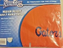 Ncaa Florida Gators Medium Weight Adult Rain Poncho Game Day Rainwear New - £9.92 GBP