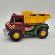 Vintage 1980s Brown Green Yellow Battery Operated Action Toys Dump Truck - £7.90 GBP