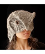 OWL hat * 70% Mohair yarn * Handmade hats for women * Winter thick warm ... - £46.93 GBP