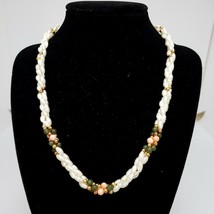 Vintage Faux Rice Pearl Statement Necklace White Chic Bib  Choker Jewelry - £13.30 GBP