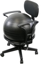 Cando Metal Mobile Ball Stabilizer Chair with Arms Inflatable Ergonomic ... - $160.97