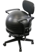 Cando Metal Mobile Ball Stabilizer Chair with Arms Inflatable Ergonomic ... - £124.16 GBP