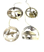 Vtg Set of Gold Metal Christmas Ornaments Bend Oregon - $33.98