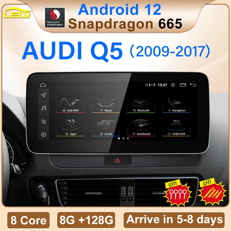 Snapdragon665 8G 128G Android12 Wireless Carplay AUTO For AUDI 09-16 Q5 Car - £481.89 GBP+