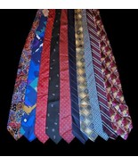 Lot of 10 Vintage Ties Various Materials Brands Widths Lengths ERAs Wear... - £46.96 GBP