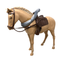 Vtg Louis Marx Beige Horse w/ Saddle &amp; Stirrups Best Of West Missing Tail - £35.72 GBP