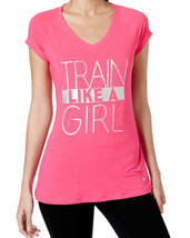 allbrand365 designer Womens Train Like A Girl Graphic Printed T-Shirt,Pink,Small - £17.07 GBP