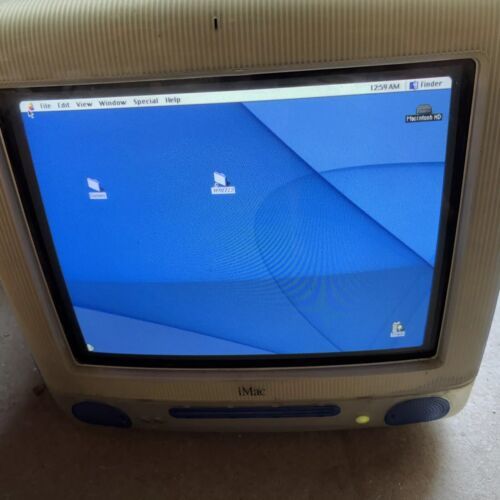 iMac computer Apple vintage Blue  powers up  sold as is - $256.41