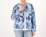 Denim &amp; Co. Cotton Quilted Jacket Blue Floral, Small - $29.69