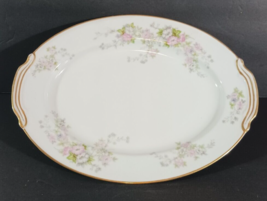 Unmarked NORITAKE ROSE CHINA OVAL PLATTER Occupied Japan Gold Trim 11 1/2&quot; - $20.89