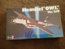 New Old Store Stock: Sealed Revell Heinkel "Owl" HE-219 Airplane Model Kit, 1973 - $30.69