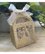 100pcs Glitter Gold Laser Cut Wedding Gift Boxes,Wedding Gift Packaging ... - £37.74 GBP