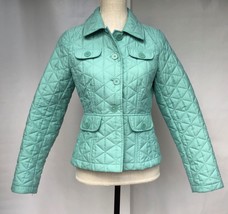 Ann Taylor Loft Seafoam Green Quilted Button Up Jacket (Size 0) - £23.94 GBP