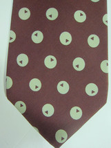 PRISTINE Vintage Valentino Cravatte Brown With Light Tan Circles Silk Tie - £21.22 GBP