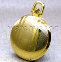 Pocket Watch Gold Color 42 MM for Men with Roman Numbers Dial and Fob Chain P261 - £18.49 GBP
