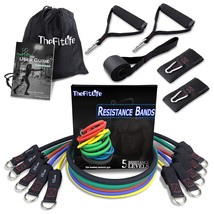 Exercise Resistance Bands With Handles - 5 Fitness Workout Bands Stackable Up To - £32.23 GBP