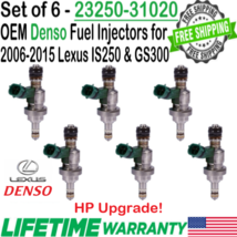 Genuine 6Pcs Denso HP Upgrade Fuel Injectors for 2006-2015 Lexus IS250 2.5L V6 - £171.31 GBP