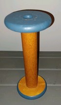 Vintage Large Wooden Blue Industrial Textile Mill Spool Spindles 9” Cand... - $206.74 MXN