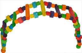 Large Multicolored Wood Block Bird Ladder - £54.30 GBP