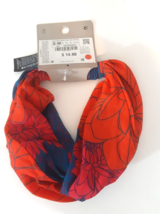 Zara Top Knot Red &amp; Blue Satin Headband New Size S-M - £11.00 GBP