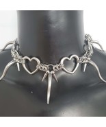 Mens + Womens Silver Handmade Spike Punk Stainless Steel Chain Necklace - $48.00
