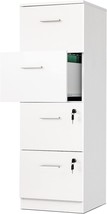 Yitahome 4-Drawer File Cabinet With Lock, White, Needs Assembly,, Sized Files. - £108.65 GBP