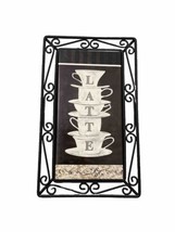Latte Coffee Ceramic Tile Metal Table Trivet Hot Plate Footed Wall Hang ... - £13.29 GBP