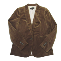 NWT J.Crew Parke Blazer in Dark Chestnut Brown Cotton Velvet Jacket 8 - £71.92 GBP