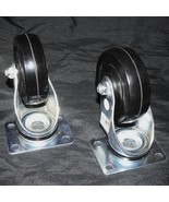 CASTER WHEELS ~ Qty 2 ~ TOP PLATE ~ RATED 225lbs ~ HEAVY DUTY RUBBER WHE... - €15,47 EUR