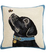 16 x 16 in. Black Lab with Bee Hook Pillow - $67.99