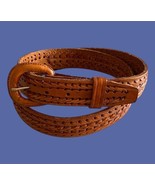 Leather Buckle with Braided Belt Western Men’s 36&quot; Leather Cowhide Cowbo... - $18.80