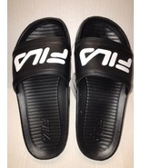 FILA Sleek Slide Kid&#39;s Unisex Youth Slide Sandals Black &amp; White SIZE 6 N... - $19.75
