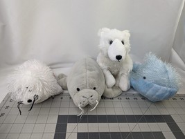 Ganz Webkinz Ocean Sea Creatures Lot Seal Manatee Arctic Fox Blue Whale Stuffed - $19.95