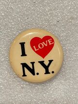 Vintage 1" I Love N.Y. Button Pin N.G. Slater Corp  *Pre-Owned w/ Wear* DTA - $13.99