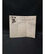 1909 BILLHEAD Arthur Holt - Clinton Maine, GREAT BULLS HEAD CATTLE GRAPH... - $18.52