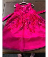 RAXE EDITIONS 4T Summer Girl Tie Belt Fancy Dress Floral Red  - $20.42 CAD