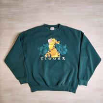 Vintage The Disney Store Tigger Winnie The Pooh Sweatshirt 90s Green Siz... - €29,53 EUR
