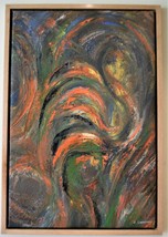 Large Oil on Canvas . Pallet Knife.  Signed. Solid Oak Floating Frame.  - £306.67 GBP