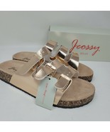 Jeossy Milan Women&#39;s Sandals 6-6.5 M Arizona Gold Slip-on Casual Shoes - £25.00 GBP