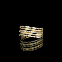 0.80ct Simulated Diamond Pave Ring 14K Yellow Gold Plated - £68.74 GBP