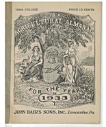 Agricultural Almanac for the Year 1933 - John baer&#39;s sons Lancaster PA f... - $9.00