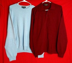 Brooks Brothers Size L Large Wool Pull Over Collard Sweater Lot Of 2 - $50.84