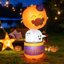 6 FT Halloween Inflatable Pumpkin Hot Air Balloon Ghost Blow up Yard Decoration - £44.04 GBP