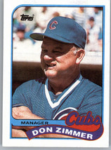1989 Topps 134 Don Zimmer Team Card Chicago Cubs - £0.89 GBP