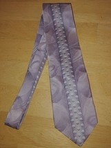 CARLO PALAZZI COUTURE 100% SILK MAUVE/GRAY TIE-BARELY WORN-MADE IN USA-NICE - $5.89